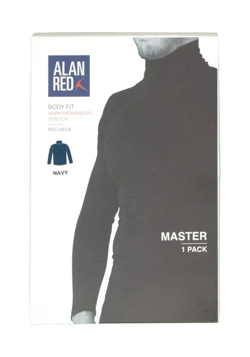 ALAN RED Master T-shirt (1-pack), heren T-shirt met lange mouwen en col, blauw