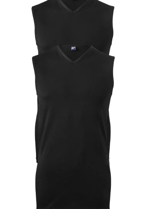ALAN RED singlets Minto (2-pack), V-hals, zwart