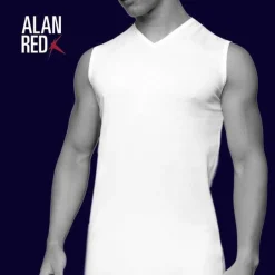 ALAN RED singlets Minto (2-pack), V-hals, zwart