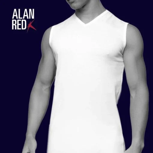 ALAN RED singlets Minto (2-pack), V-hals, zwart