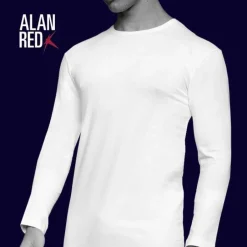 ALAN RED T-shirt Olbia (1-pack), O-hals lange mouw stretch, wit
