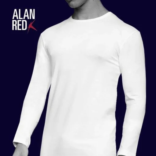 ALAN RED T-shirt Olbia (1-pack), O-hals lange mouw stretch, wit
