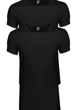 ALAN RED T-shirts James (2-pack), diepe O-hals, zwart