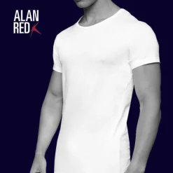 ALAN RED T-shirts James (2-pack), diepe O-hals, zwart