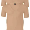 ALAN RED T-shirts no neck (2-pack), diepe V-hals, huidskleur