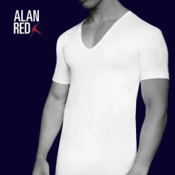 ALAN RED T-shirts no neck (2-pack), diepe V-hals, huidskleur
