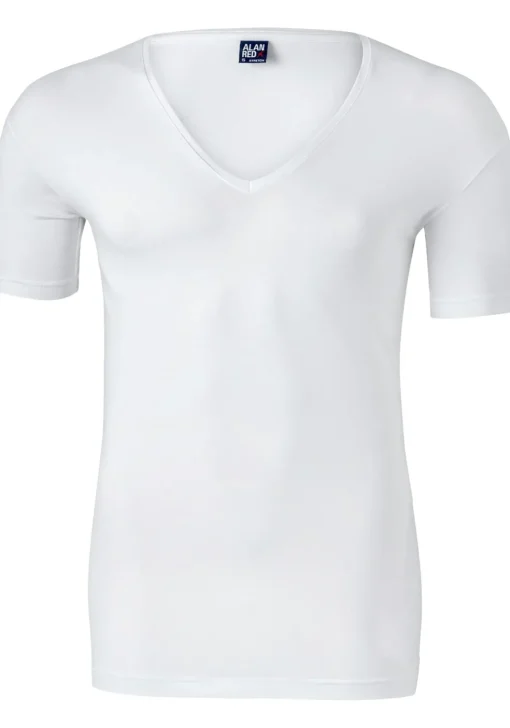 ALAN RED T-shirts no neck (2-pack), diepe V-hals, wit