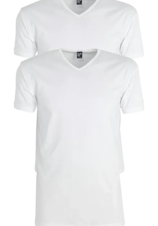 ALAN RED T-shirts Oklahoma extra lang (2-pack), V-hals stretch, wit