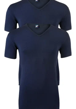 ALAN RED T-shirts Oklahoma (2-pack), V-hals stretch, donker blauw