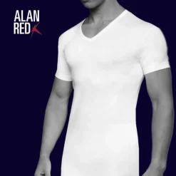 ALAN RED T-shirts Oklahoma extra lang (2-pack), V-hals stretch, wit