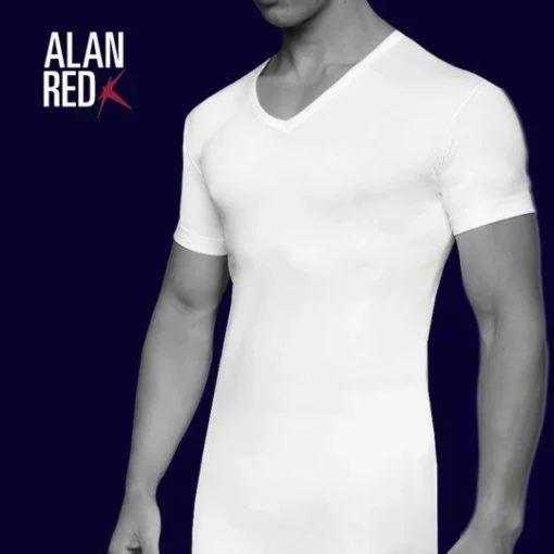 ALAN RED T-shirts Oklahoma extra lang (2-pack), V-hals stretch, wit