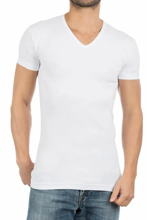 ALAN RED T-shirts Oklahoma extra lang (2-pack), V-hals stretch, wit