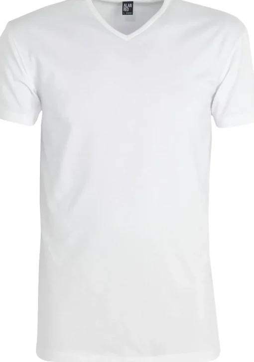 ALAN RED T-shirts Oklahoma extra lang (2-pack), V-hals stretch, wit