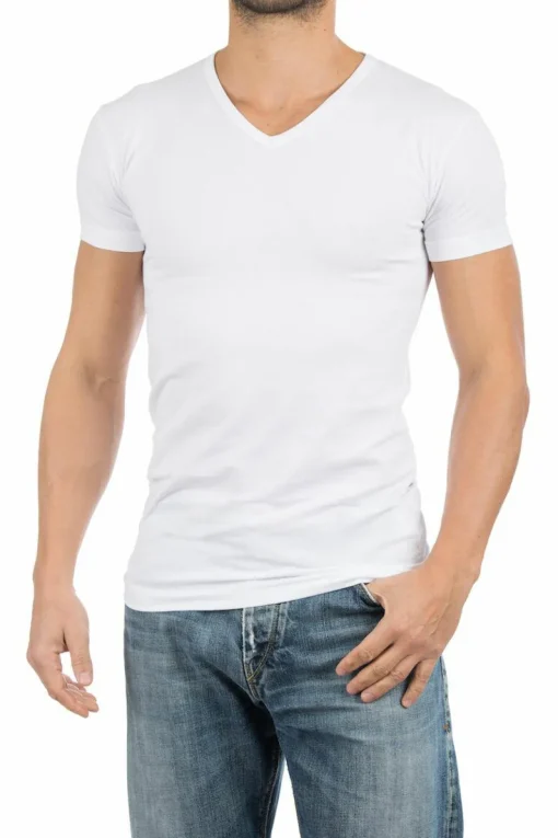 ALAN RED T-shirts Oklahoma (2-pack), V-hals stretch, wit