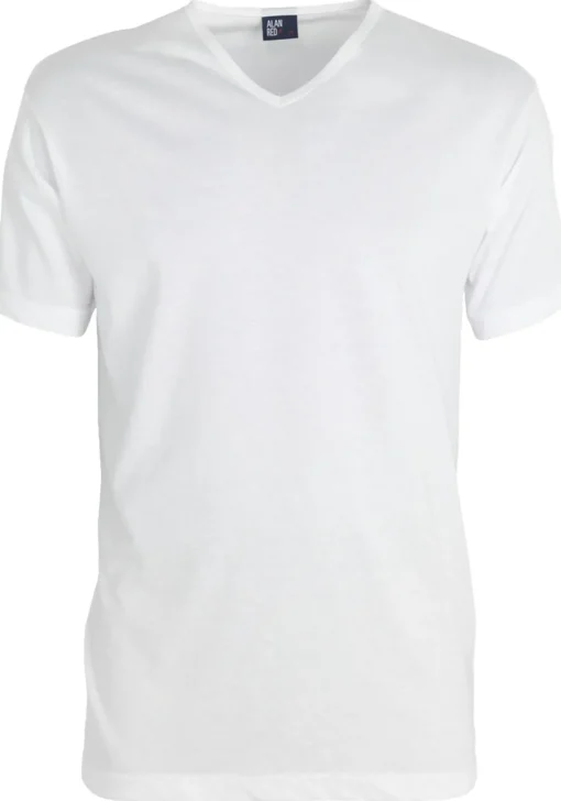 ALAN RED T-shirts Vermont (2-pack), V-hals, wit