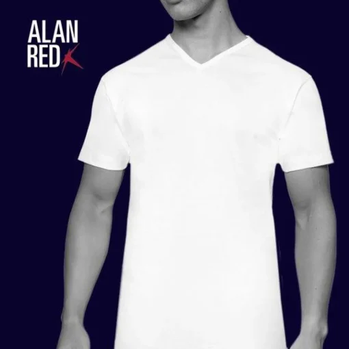 ALAN RED T-shirts Vermont (2-pack), V-hals, wit