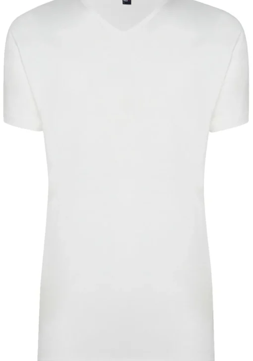 ALAN RED T-shirts Vermont (2-pack), V-hals, wit en denim blauw
