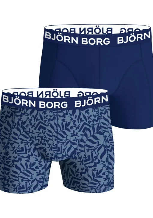Bjorn Borg Bamboo Cotton Blend boxers, heren boxers normale lengte (2-pack), blauw, print