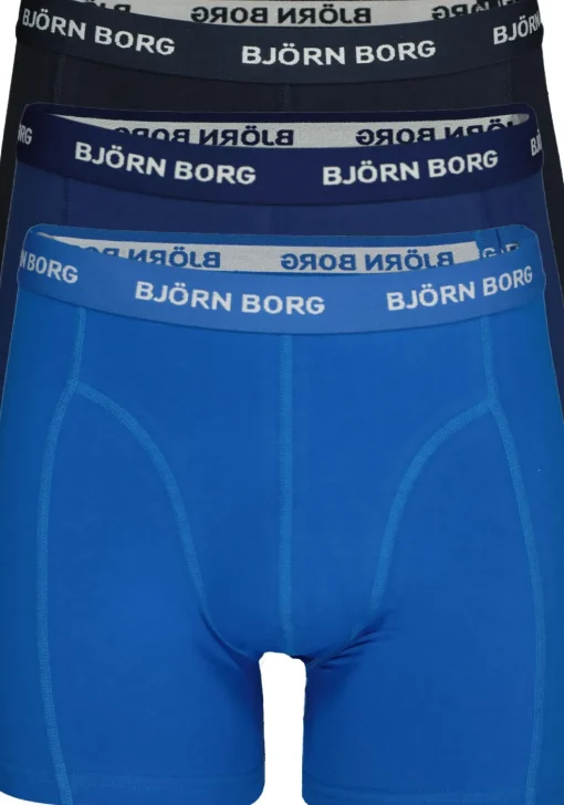 Bjorn Borg boxershorts Essential (3-pack), heren boxers normale lengte, drie tinten blauw