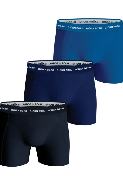 Bjorn Borg boxershorts Essential (3-pack), heren boxers normale lengte, drie tinten blauw