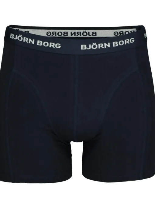 Bjorn Borg boxershorts Essential (5-pack), heren boxers normale lengte, zwart, donkerblauw, blauw, kobaltblauw en grijs