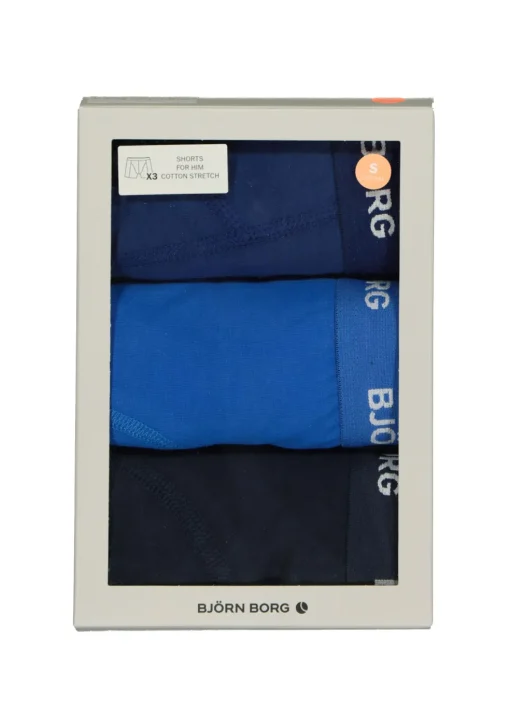Bjorn Borg boxershorts Essential (3-pack), heren boxers normale lengte, drie tinten blauw