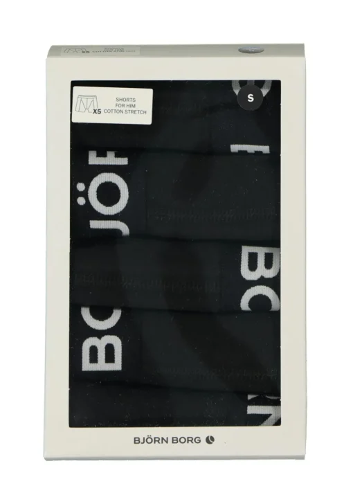 Bjorn Borg boxershorts Essential (5-pack), heren boxers normale lengte, zwart