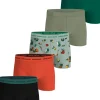 Bjorn Borg Cotton Stretch boxers, heren boxers normale lengte (5-pack), zwart, rood, groen, olijfgroen en groen met print