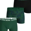 Bjorn Borg Cotton Stretch boxers, heren boxers normale lengte (3-pack), groen, zwart en groen met print