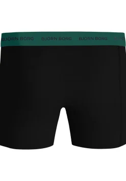 Bjorn Borg Cotton Stretch boxers, heren boxers normale lengte (12-pack), zwart met gekleurde tailleband