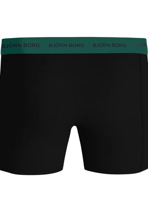 Bjorn Borg Cotton Stretch boxers, heren boxers normale lengte (12-pack), zwart met gekleurde tailleband