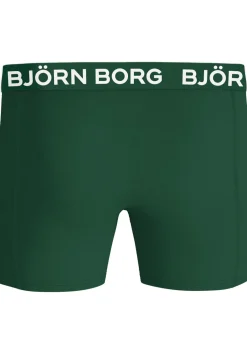 Bjorn Borg Cotton Stretch boxers, heren boxers normale lengte (3-pack), groen, zwart en groen met print