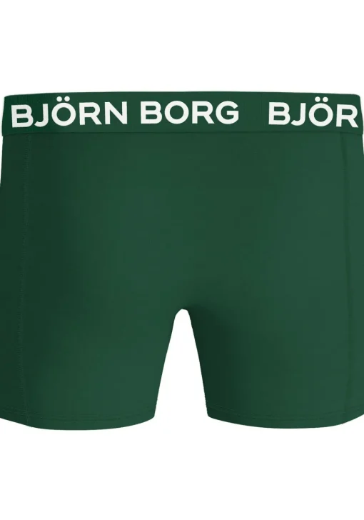 Bjorn Borg Cotton Stretch boxers, heren boxers normale lengte (3-pack), groen, zwart en groen met print