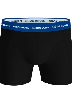 Bjorn Borg Cotton Stretch boxers, heren boxers normale lengte (12-pack), zwart met gekleurde tailleband