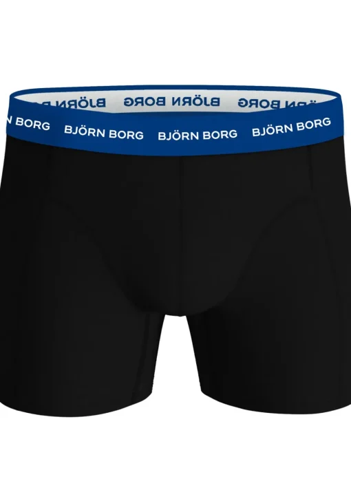 Bjorn Borg Cotton Stretch boxers, heren boxers normale lengte (12-pack), zwart met gekleurde tailleband