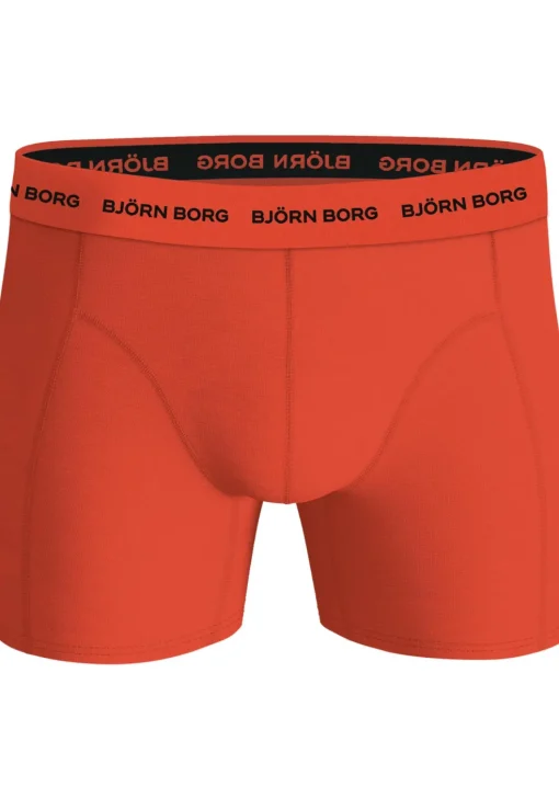 Bjorn Borg Cotton Stretch boxers, heren boxers normale lengte (5-pack), zwart, rood, groen, olijfgroen en groen met print