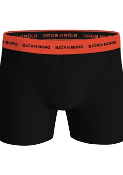 Bjorn Borg Cotton Stretch boxers, heren boxers normale lengte (12-pack), zwart met gekleurde tailleband