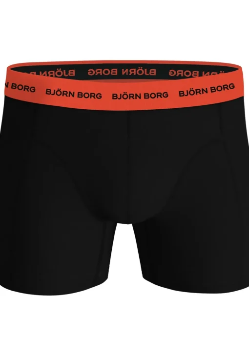 Bjorn Borg Cotton Stretch boxers, heren boxers normale lengte (12-pack), zwart met gekleurde tailleband