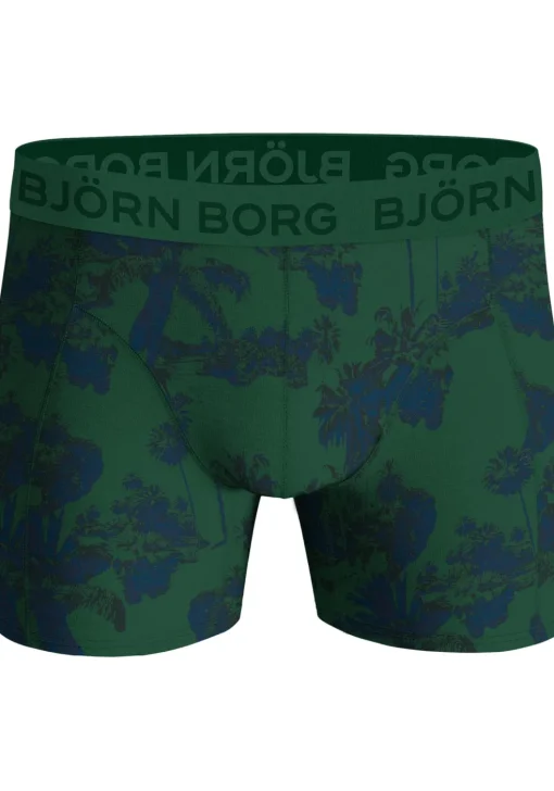 Bjorn Borg Cotton Stretch boxers, heren boxers normale lengte (7-pack), zwart , groen, donkerrood en groen met print