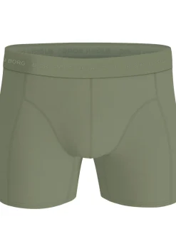 Bjorn Borg Cotton Stretch boxers, heren boxers normale lengte (5-pack), zwart, rood, groen, olijfgroen en groen met print