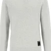 Bjorn Borg crew neck sweater, heren sweatshirt dik, lichtgrijs melange