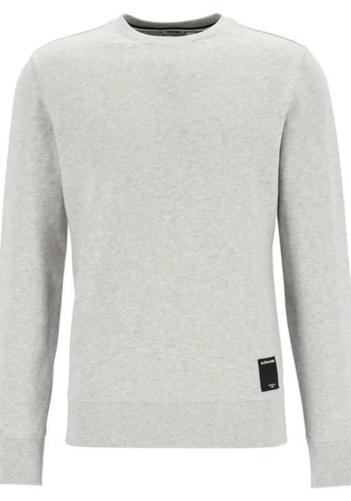 Bjorn Borg crew neck sweater, heren sweatshirt dik, lichtgrijs melange