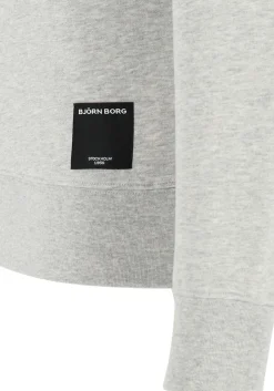 Bjorn Borg crew neck sweater, heren sweatshirt dik, lichtgrijs melange