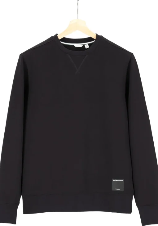 Bjorn Borg crew neck sweater, heren sweatshirt dik, zwart
