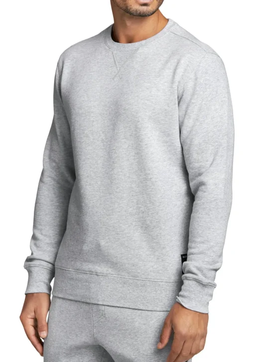 Bjorn Borg crew neck sweater, heren sweatshirt dik, lichtgrijs melange