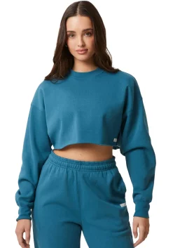 Bjorn Borg dames Studio oversized cropped crew, blauw