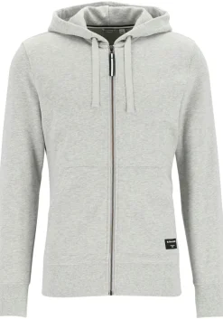 Bjorn Borg hoodie jacket, heren sweatvest dik, lichtgrijs melange