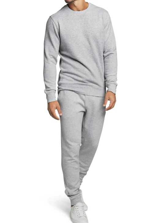 Bjorn Borg tapered pant, heren joggingbroek dik, lichtgrijs melange