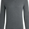 BOSS Baram regular fit trui wol, heren trui middeldik V-hals, middengrijs