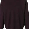 BOSS Daero regular fit trui katoen met wol, heren trui middeldik O-hals, rood